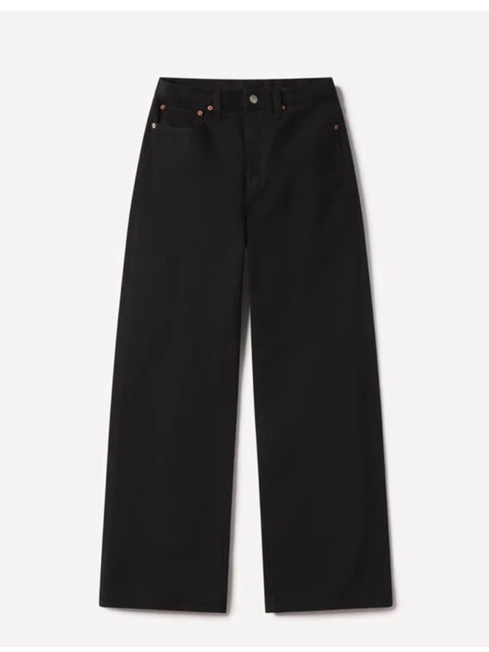 Buck Mason Black Jet Set High-Rise Wide-Leg Jeans - Size 26